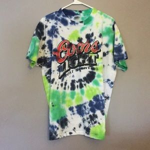 Unique Coors Light tie dye shirt